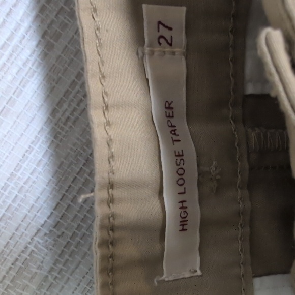Levi's Tailored High Loose Taper Belted Pants Khaki Tan 27 - Picture 8 of 12